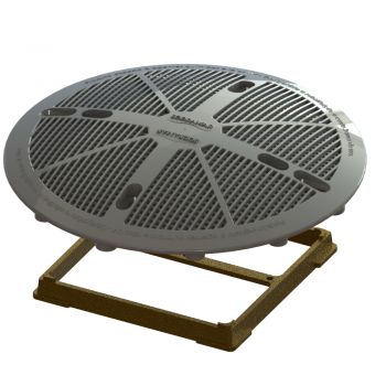 Grade De Fundo Latão 15x15 C/ Tampa FSB Cinza - Sodramar