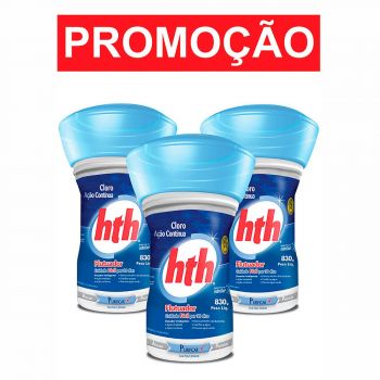 3 Unidades Cloro Flutuador Pequeno HTH 0,83kg - Promoção